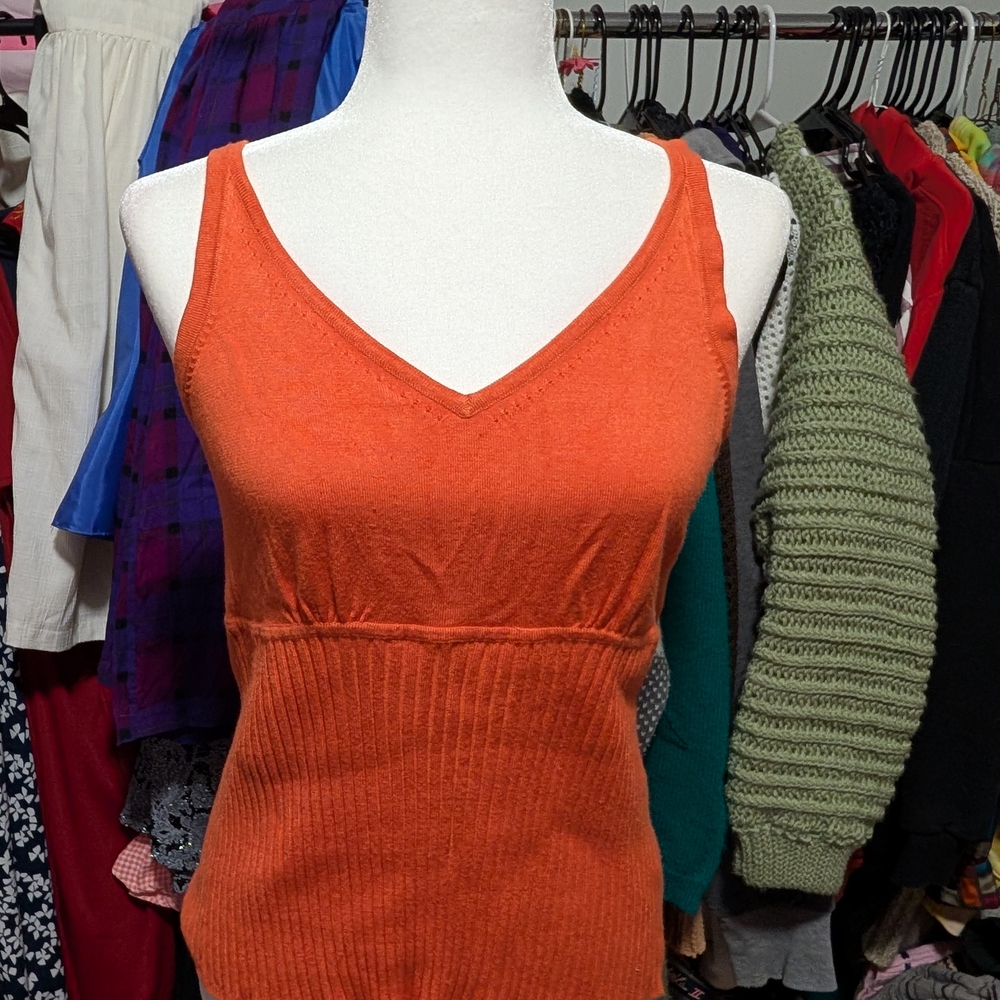 George Vibrant Orange Sleeveless Top